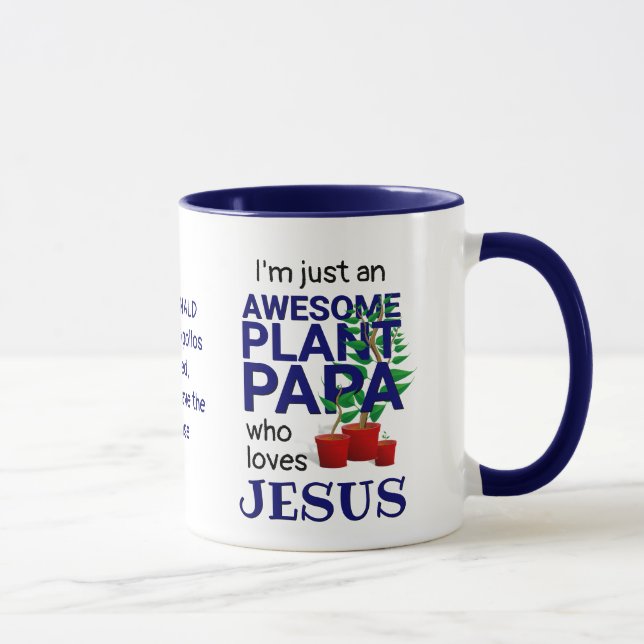 Personalized AWESOME PLANT PAPA LOVES JESUS Mug (Right)