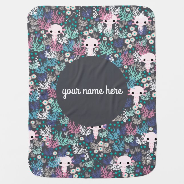 Personalized Axolotl Baby Blanket (Front)