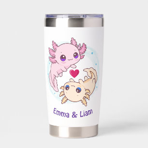 Personalized Axolotl Couple Valentine Tumbler