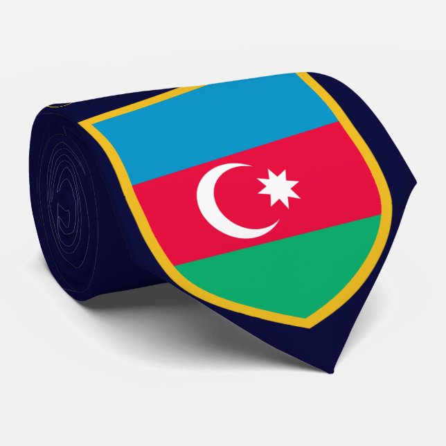 Personalized Azerbaijan Flag Neck Tie (Rolled)