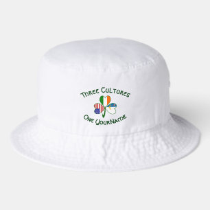 Personalized Azores Ireland USA Shamrock Flag Bucket Hat