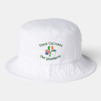 Personalized Azores Ireland USA Shamrock Flag Bucket Hat