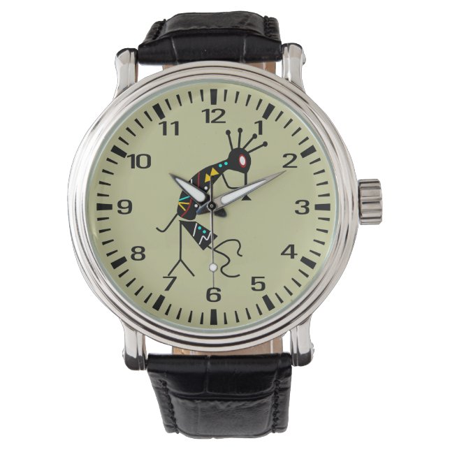 Personalized Aztec Southwest Tribal Kokopelli Watch (Front)