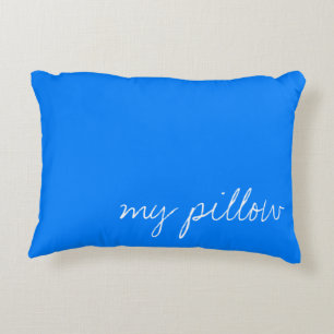 Personalized Azure Blue Accent Pillow