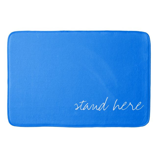 Personalized Azure Blue Bath Mat (Front)
