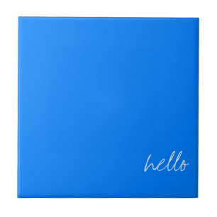 Personalized Azure Blue Ceramic Tile