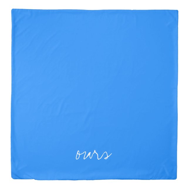 Personalized Azure Blue Duvet Cover (Front)