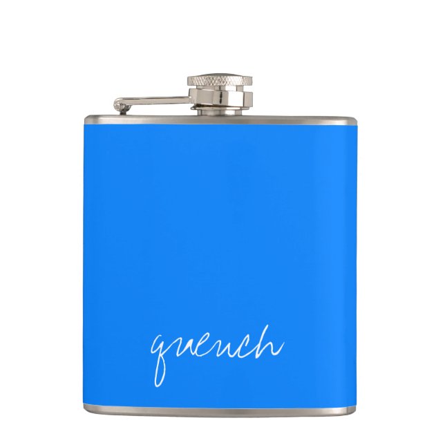Personalized Azure Blue Flask (Front)