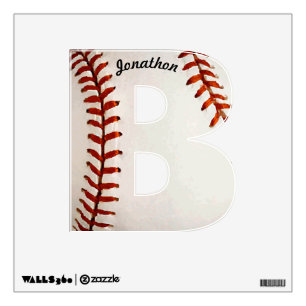 Personalized B for Baseball Wall Decal