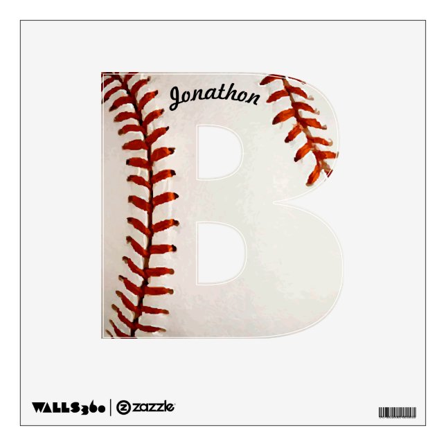 Personalized B for Baseball Wall Decal (Front)