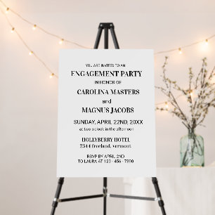 Personalized B&W Engagement Party Foam Board