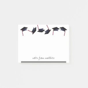 Personalized B&W Graduation Caps Gone Wild Post-it Notes
