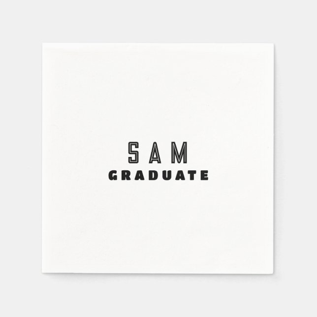 Personalized B/W Graduation Party  Napkins (Front)