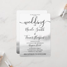Personalized B&W Lake Fog Calligraphy Wedding
