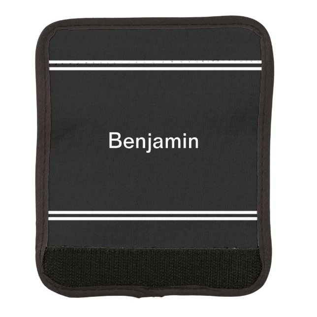 Personalized B&W Luggage Handle Wrap (Front)
