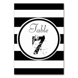 Personalized B&W Wedding Table Number