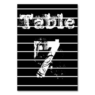 Personalized B&W Wedding Table Number Cards