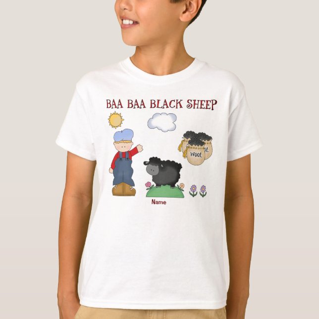 Personalized Baa Baa Black Sheep, Nursery Rhyme T-Shirt (Front)