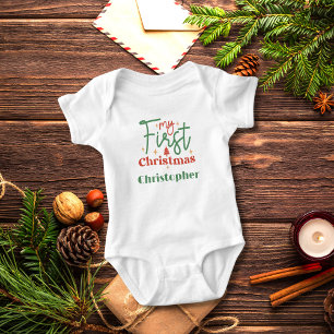 Personalized Babies Baby First 1st Christmas Gift Bodysuit