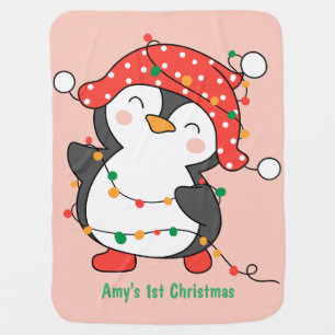 Personalized Baby 1st Christmas Blanket