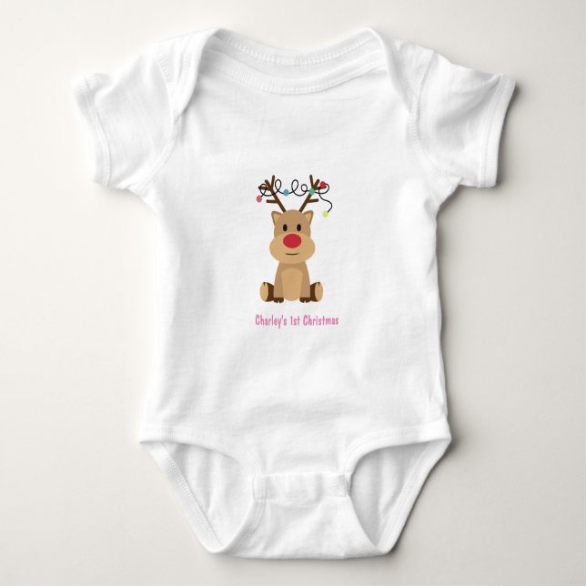 Personalized Baby 1st Christmas Bodysuit (Front)