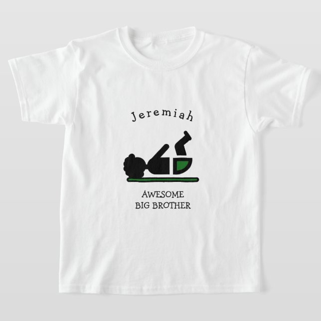 Personalized Baby Afro AWESOME BIG BROTHER T-Shirt (Laydown)