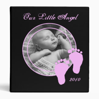 Personalized Baby Album - For Girl 3 Ring Binder