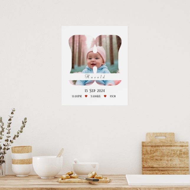Personalized Baby Alphabet Letter - H - Poster (Kitchen)