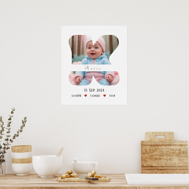 Personalized Baby Alphabet Letter - K - Poster (Kitchen)