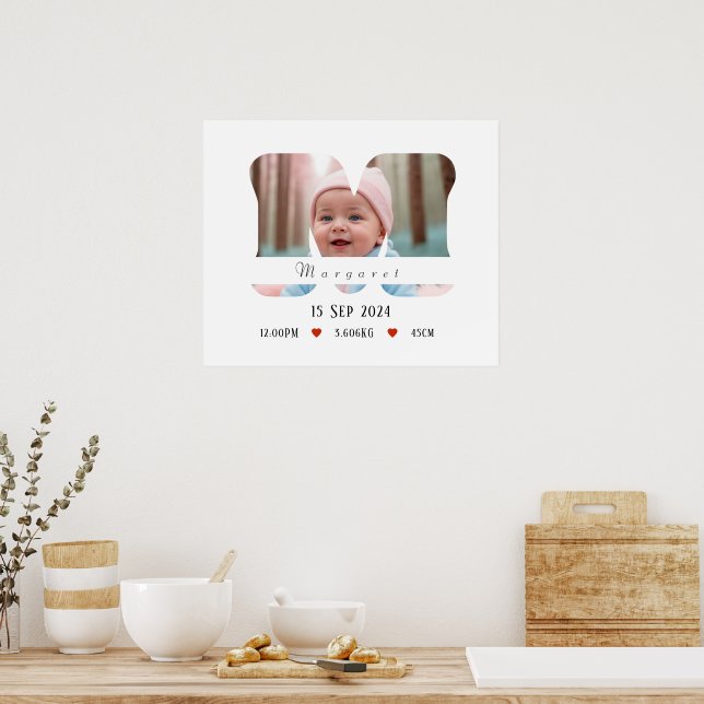 Personalized Baby Alphabet Letter - M - Poster (Kitchen)