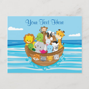 Personalized   Baby Animals   Noah's Ark Theme Postcard