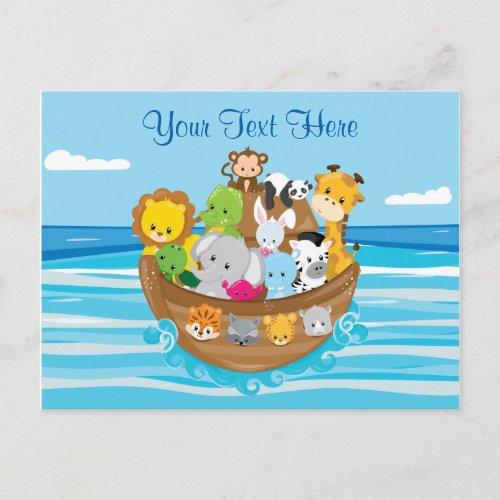 Personalized  Baby Animals  Noahs Ark Theme Postcard