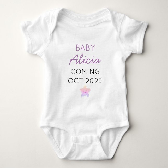 PERSONALIZED BABY ANNOUNCEMENT BODYSUIT (Front)