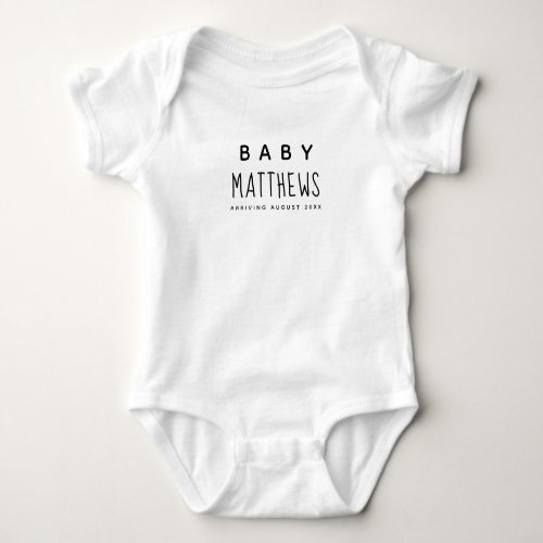 Personalized Baby Announcement Minimalist Baby Bodysuit