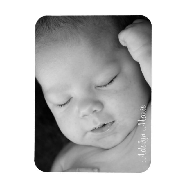 Personalized Baby Announcement Photo Magnet (Vertical)
