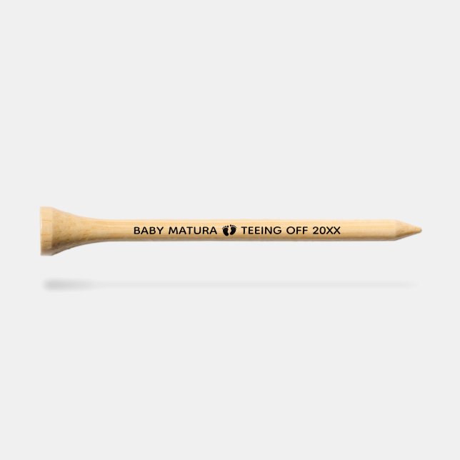 Personalized Baby Announcement with Name and Date Golf Tees (Side (Horz))
