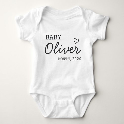 Personalized Baby Announcement With Name Baby Bodysuit