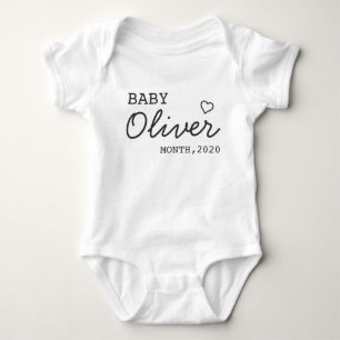 Personalized Baby Announcement With Name Bodysuit