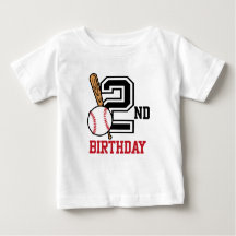 Personalized baby baseball t-shirt 2nd birthday