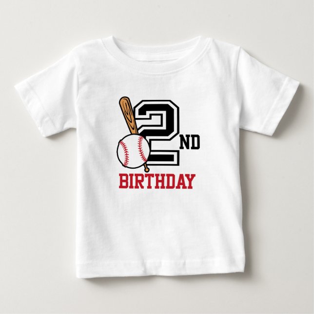 Personalized baby baseball t-shirt 2nd birthday (Front)