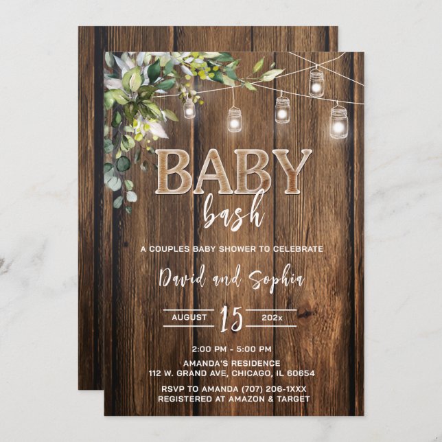 Personalized  Baby Bash Shower Invitation (Front/Back)