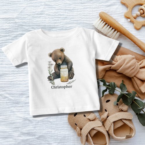 Personalized Baby Bear Baby Boy Gift Baby T_Shirt
