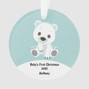 Personalized Baby Bear Baby's First Christmas Ornament