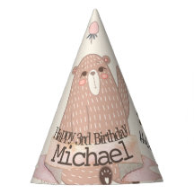Personalized Baby Bear Birthday Strawberry Pattern