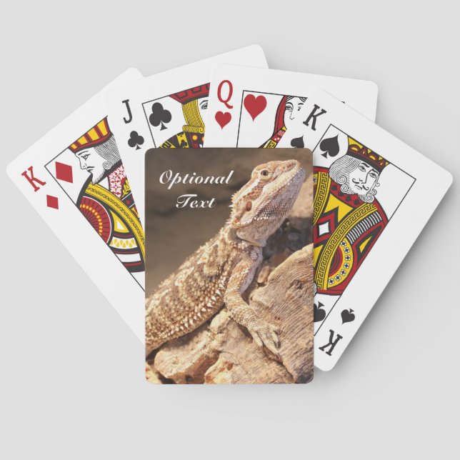 Personalized Baby Bearded Dragon Lizard Poker Cards (Back)
