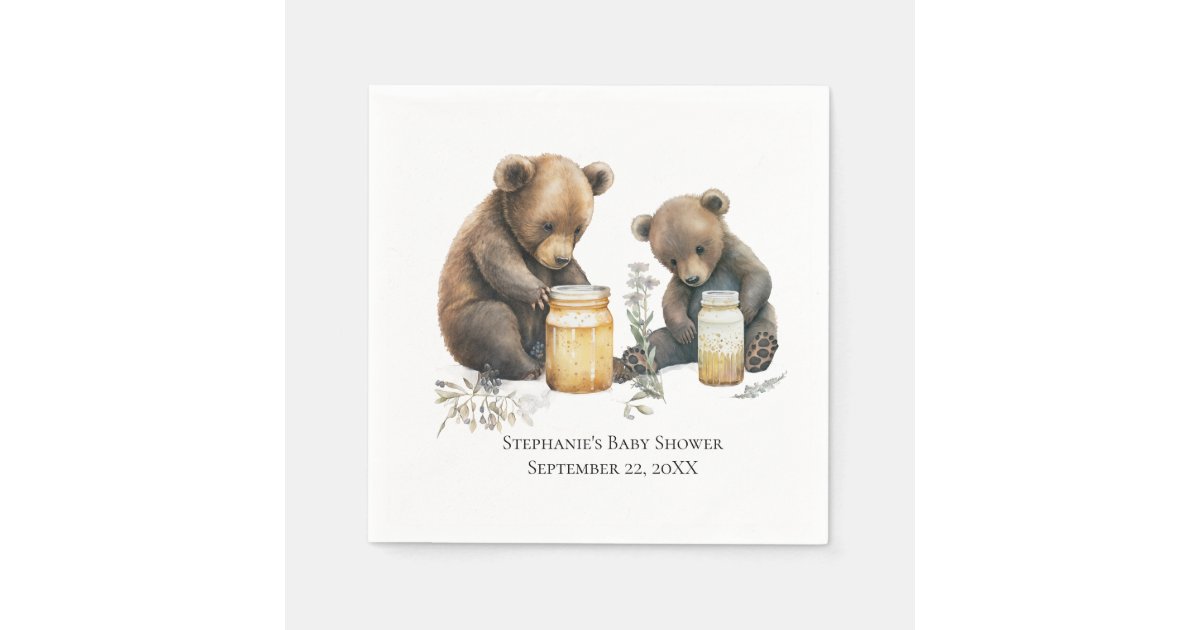 Personalized Baby Bear's Honey Baby Shower Napkins | Zazzle