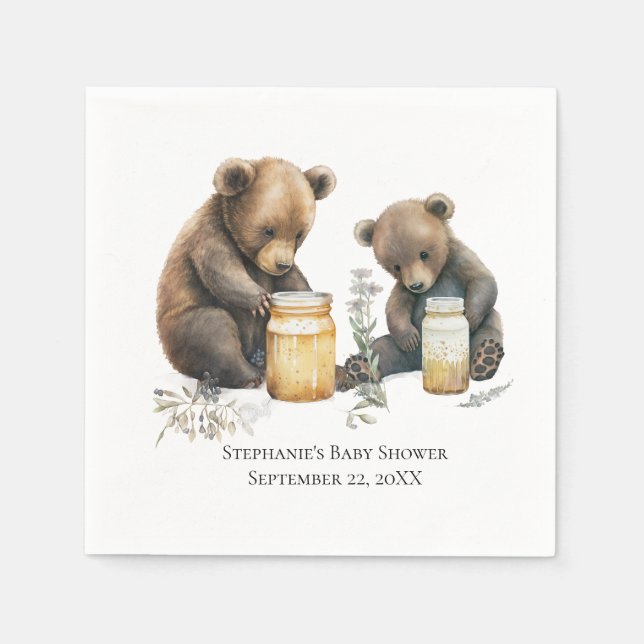Personalized Baby Bear's Honey Baby Shower  Napkins (Front)