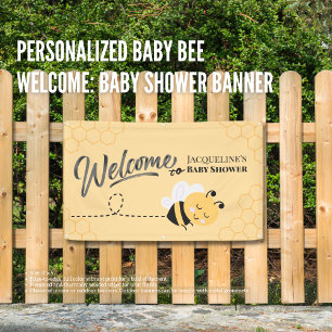 Personalized Baby Bee Welcome: Baby Shower Banner