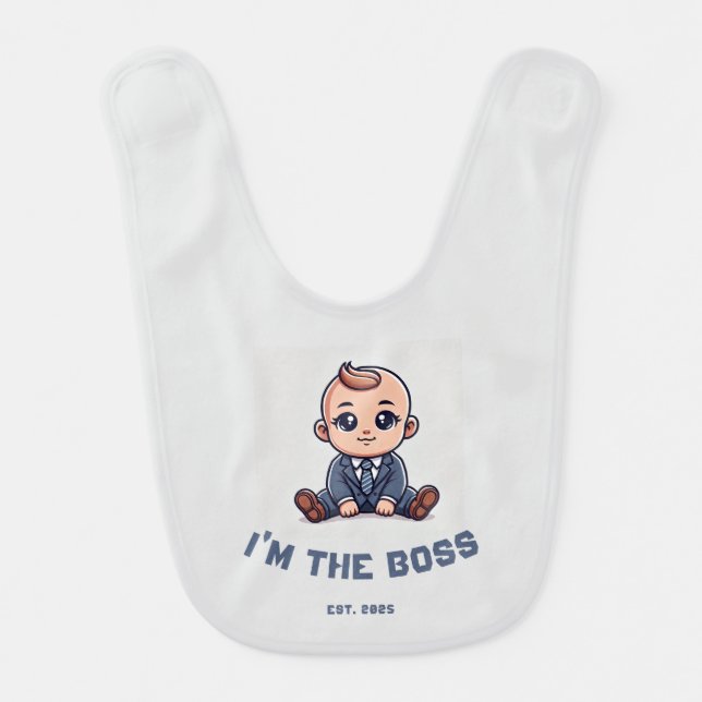 Personalized Baby Bib – "I'm the Baby Boss" (Front)