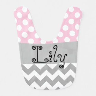 Personalized baby bib in pink